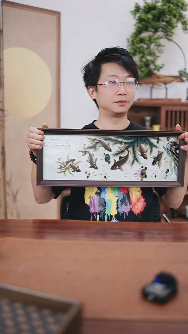 粉彩锦鲤茶盘1号