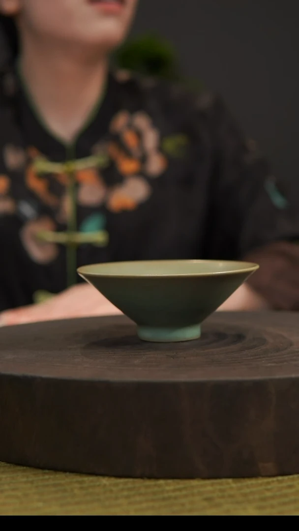 杯子李*万斗笠杯 汝州原产地  原矿老釉