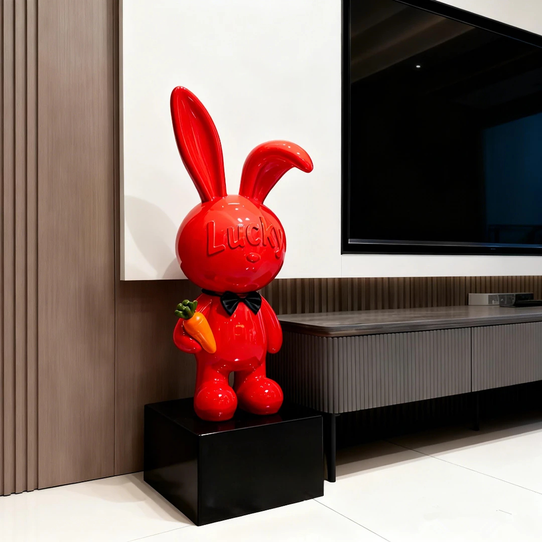 幸运兔客厅存钱罐落地摆件轻奢高颜值装饰玄关电视柜新房乔迁送礼