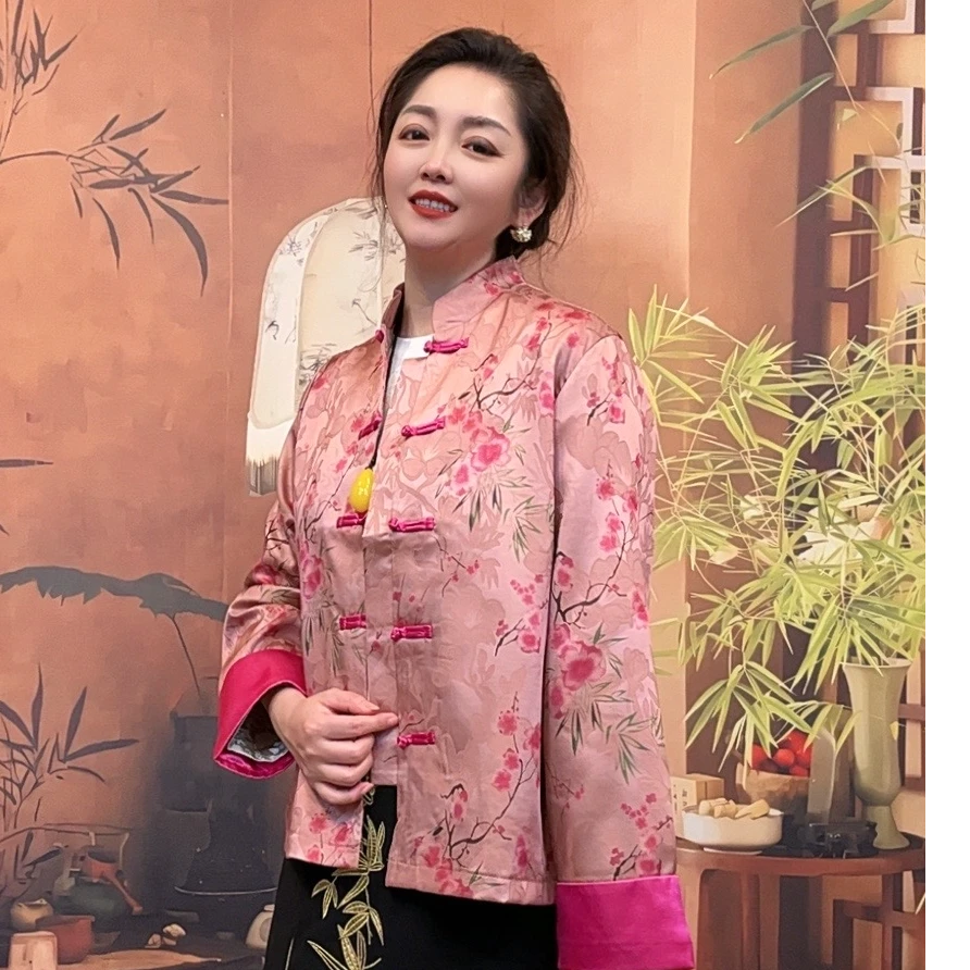 【探春】国风新中式网红时尚休闲花萝扎染盘扣春季秋季女士气质长袖