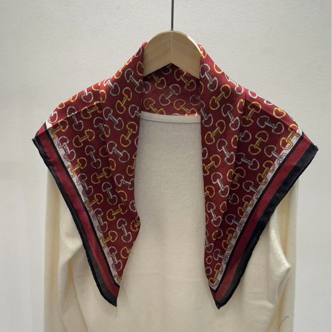 （红色锁扣）新款方巾65*65左右围巾