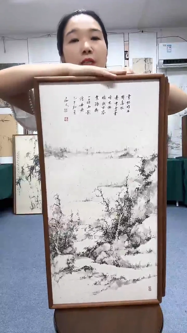 国画35*68实木画框顺丰包邮手绘