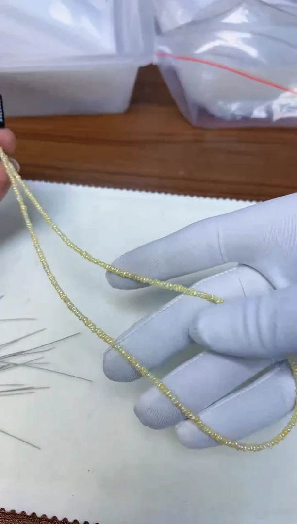 【闪购商品】海水珍珠饰品18K金镶嵌羽皇金keshi小米链