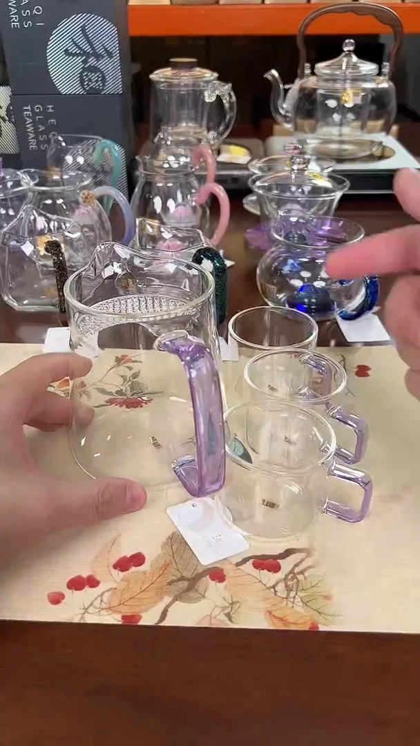 @@风迷真彩新月茶海紫罗兰+臻悦杯紫