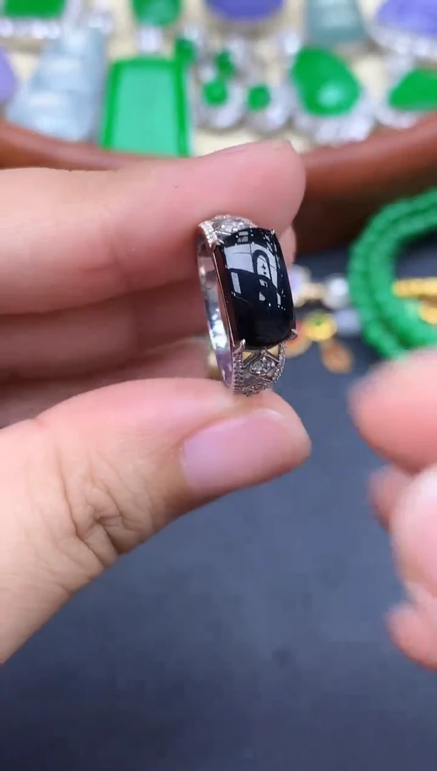 18K金镶嵌戒指翡翠416-中国好珍宝