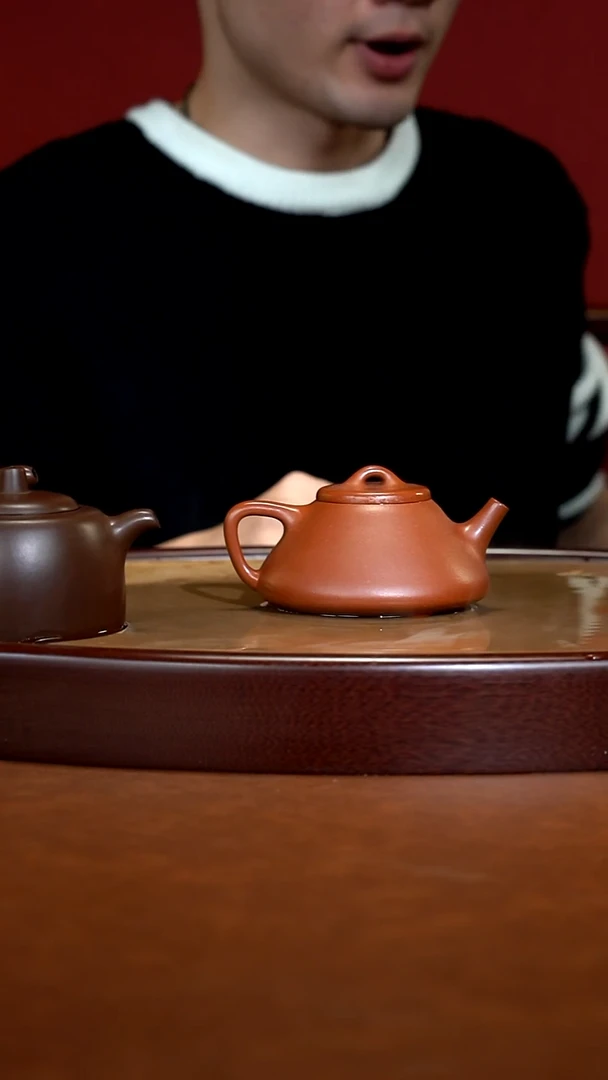 茶壶紫砂   ZQ    红降坡     子冶石瓢     240cc全手工