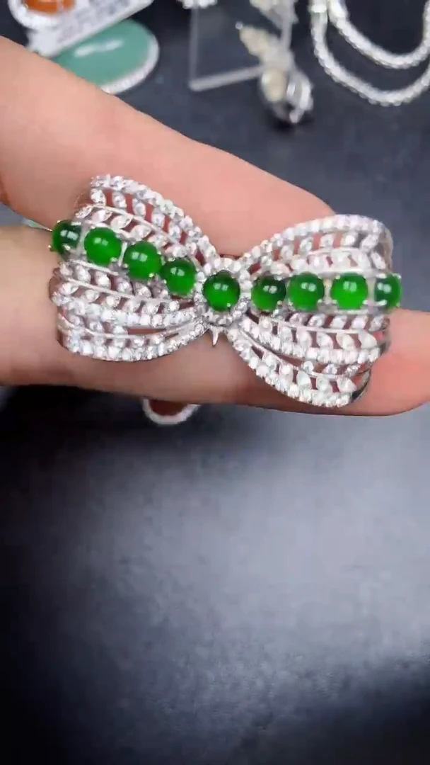 银S925镶嵌戒指翡翠2770