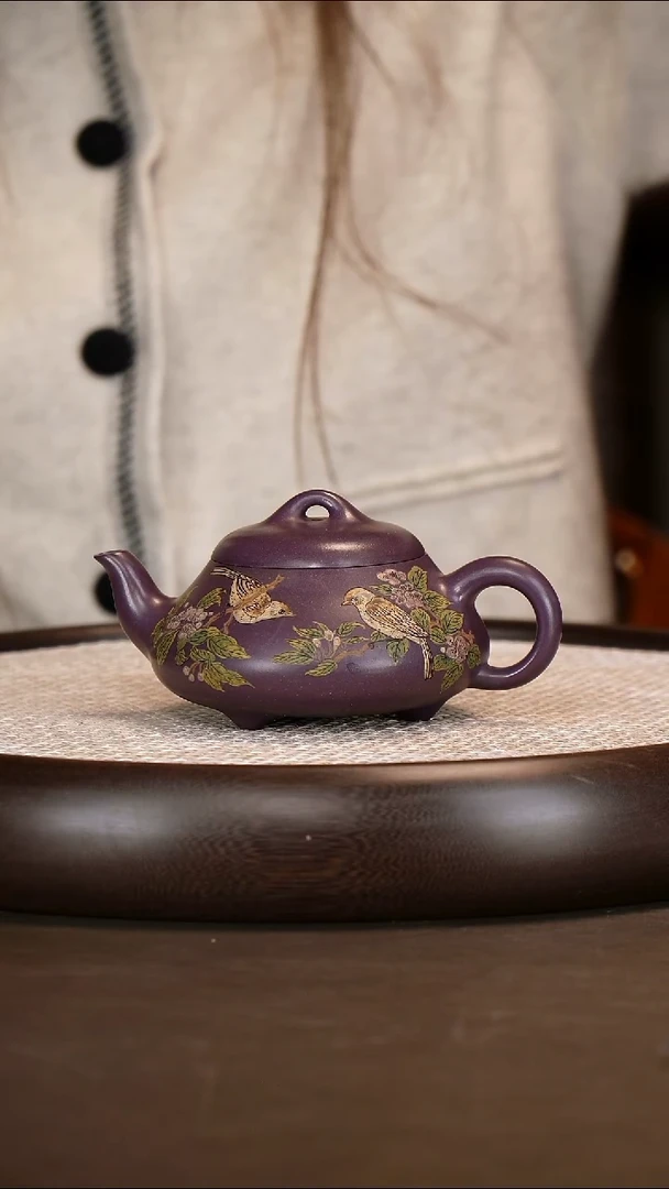 茶壶紫砂【朱持平】紫棠砂汉棠石瓢   270CC