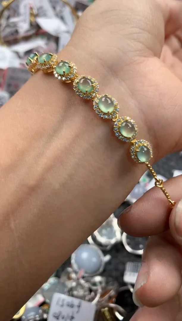 银S925镶嵌戒指翡翠999             10