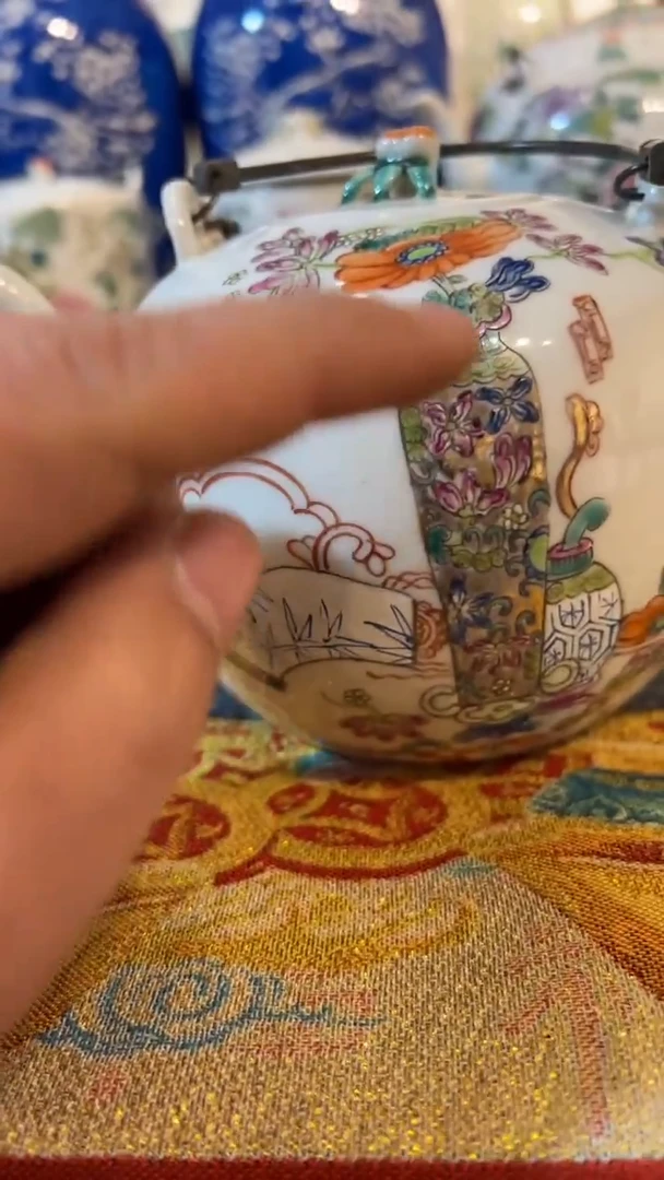 摆件瓷摆件瓷摆件鎏金壶