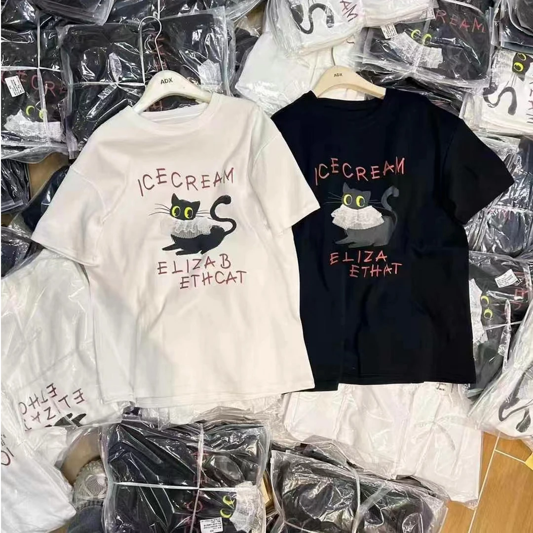 【禾嘉】猫咪蕾丝春夏款T