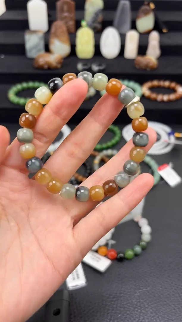 未镶嵌和田玉挂件9mm楼兰老型手串