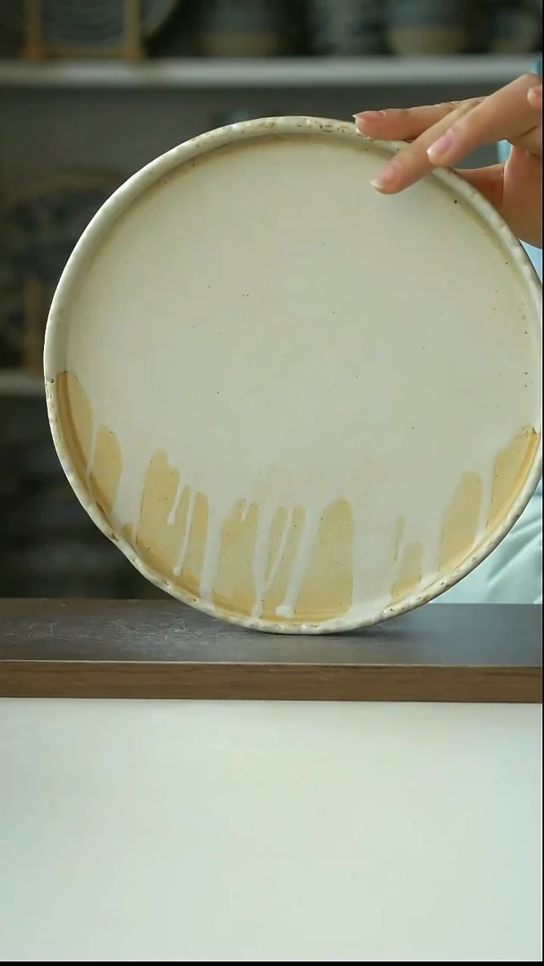 陶DXC潮涌素白餐盘21.5cm@4-2@