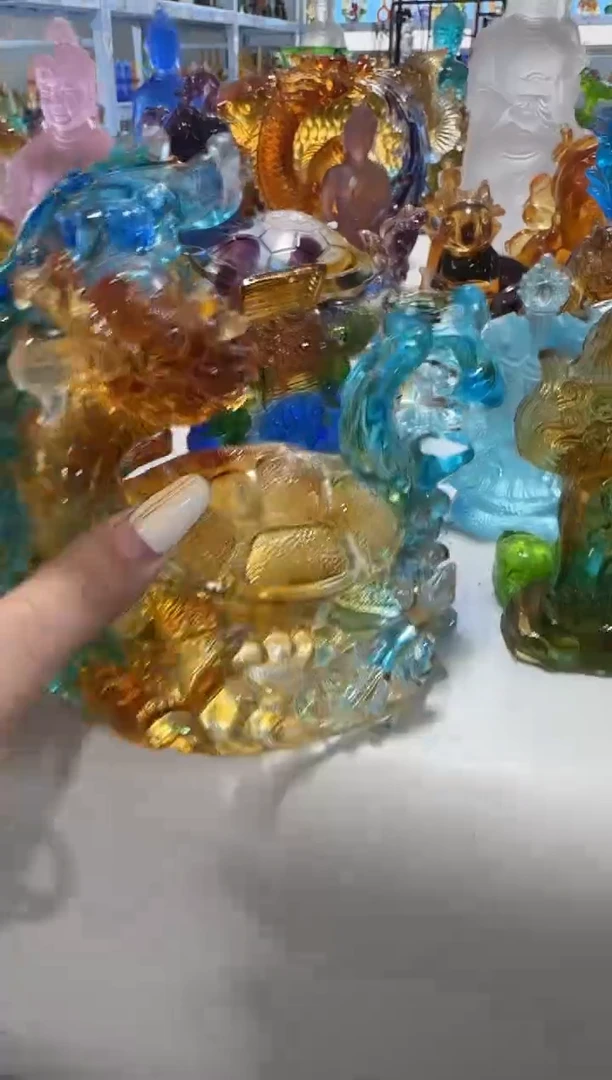 琉璃曲*措593  海浪龙龟  古法琉璃  微瑕介意勿拍 不退不换