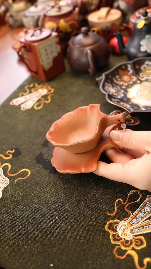 茶壶紫砂银杏桃杯