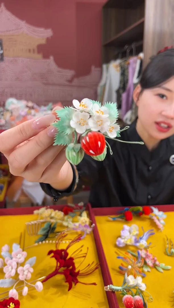 【闪购商品】织绣非遗绒花（发饰）