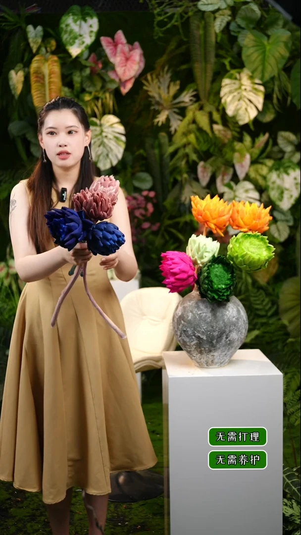永生花洋蓟小头2蓝2热可可09