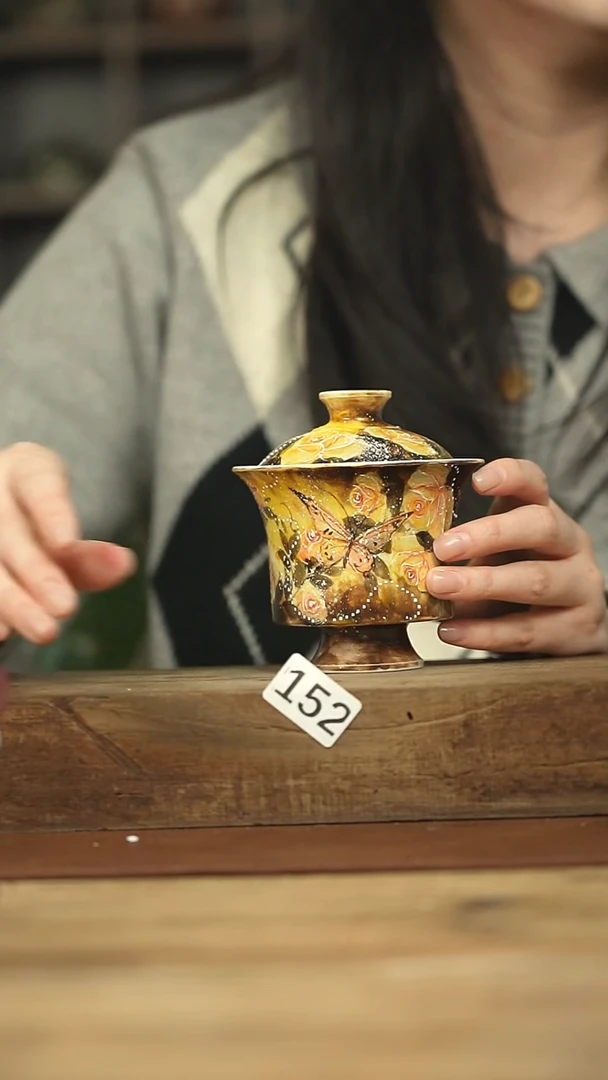 设计师手作款 ！十七手绘/盖碗