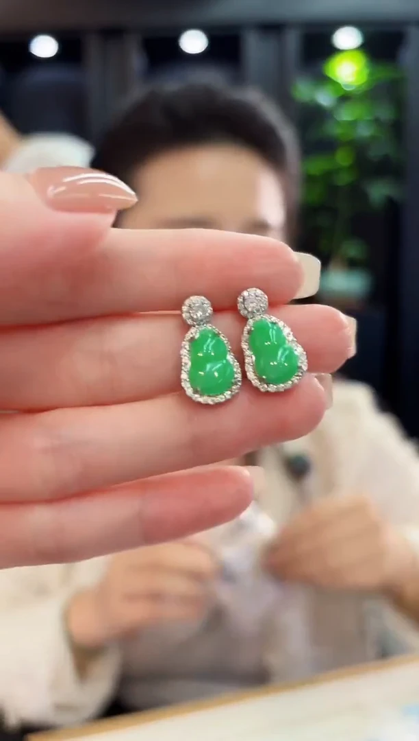 未镶嵌翡翠耳饰 缅料A货/支持复检/一件