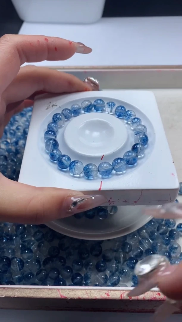 【闪购商品】水晶颈饰未镶嵌w130蓝幽灵烤色8mm*25颗