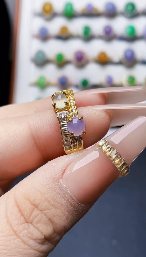 银S925镶嵌戒指翡翠0178