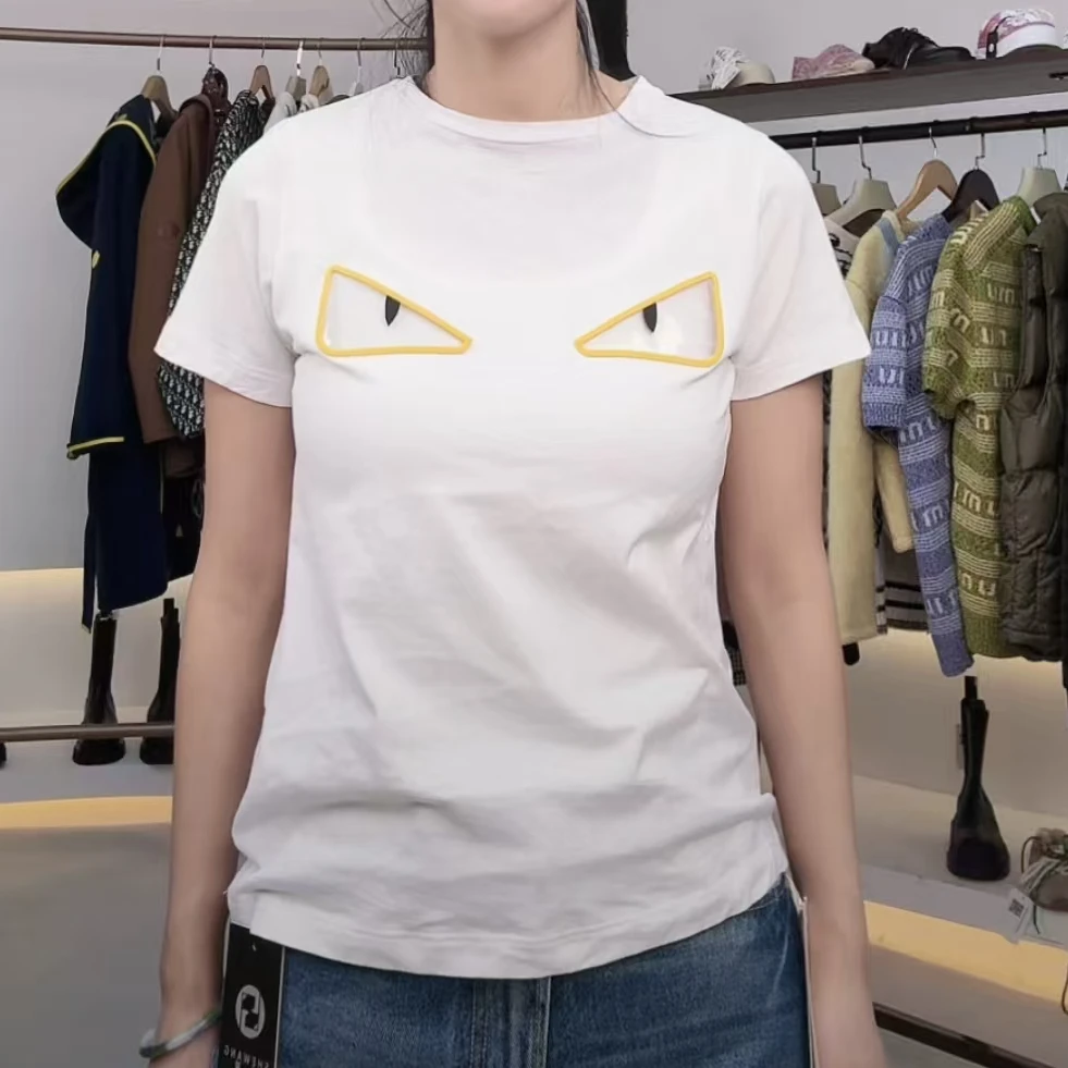 全新未使用 FENDI/芬迪 白色眼睛短袖12A+