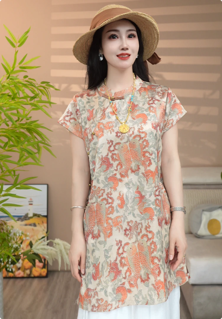 【武梦】 涅槃 夏季新款气质百搭新中式国风短袖套装