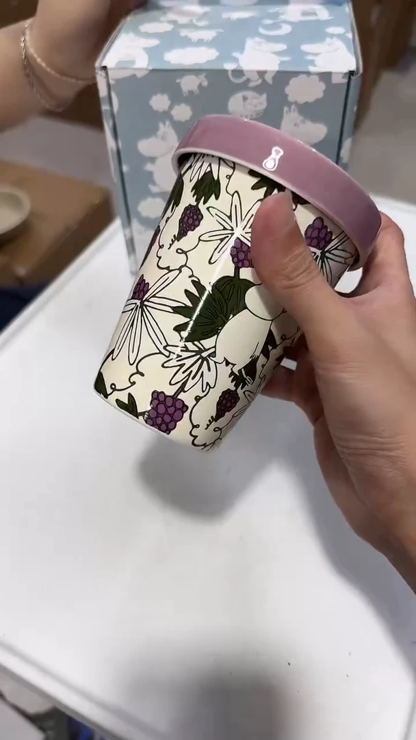 瓷片姆明葡萄园随手盖杯