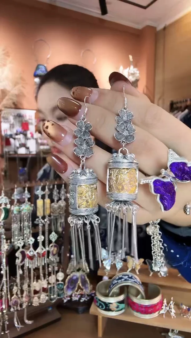 刺绣纯手工民族风耳环