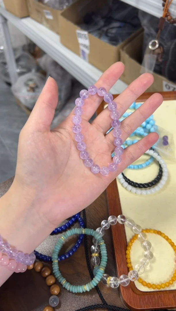 水晶手链未镶嵌碎碎冰紫玉晶水晶手链[3826]