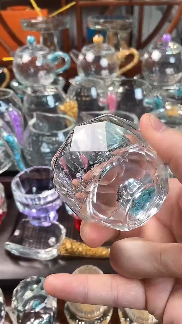【闪购商品】玺宴新款水晶八角杯绿松石
