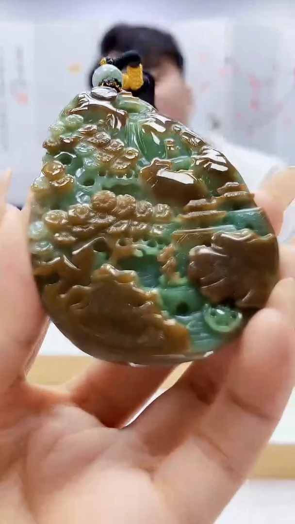 未镶嵌定制翡翠5060ty-毛货挂件185