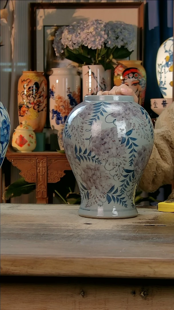 【闪购商品】瓷片景德镇纯手工釉下彩精品花瓶