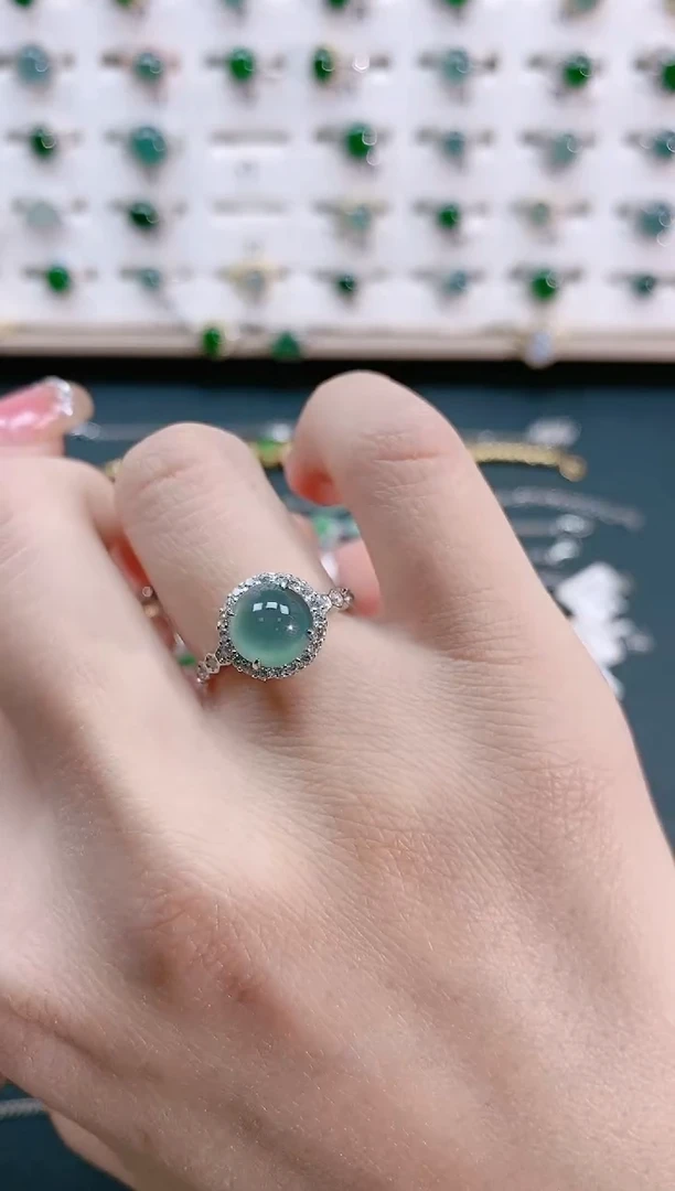 【闪购商品】翡翠戒指银S925镶嵌 天然翡翠