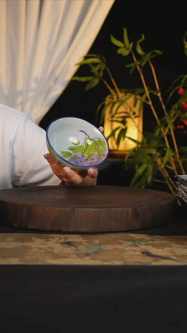 碗景德镇手工手绘高温釉下彩可进蒸箱烤箱微波炉洗碗机
