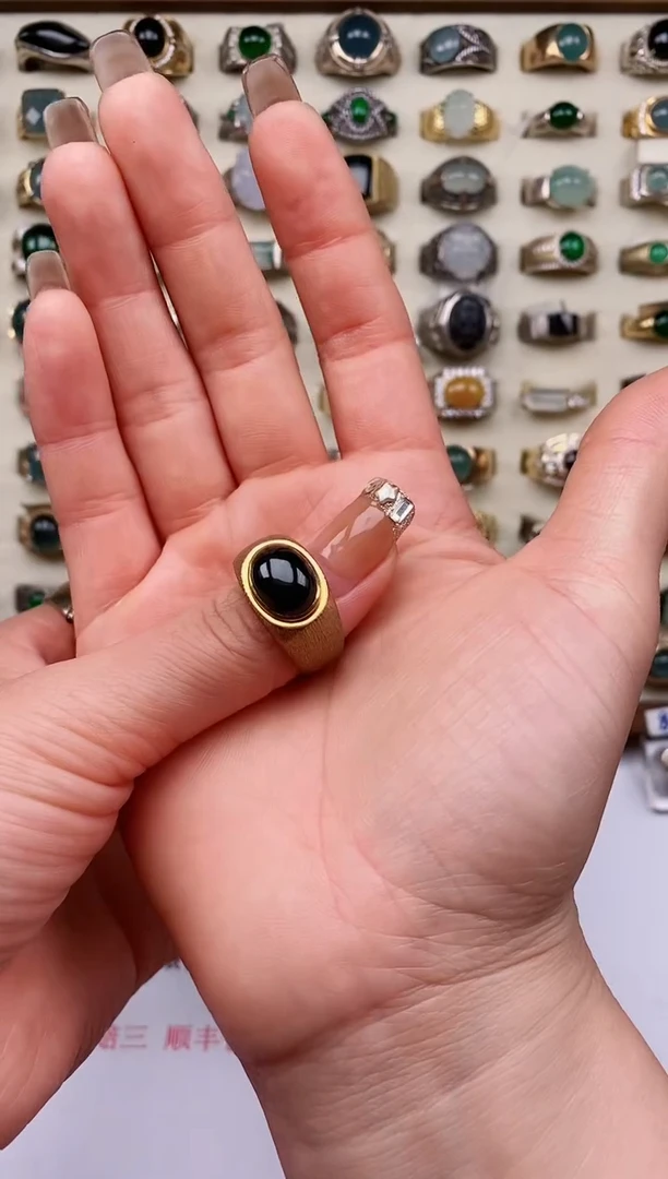 翡翠戒指银S925镶嵌用****3天然翡翠