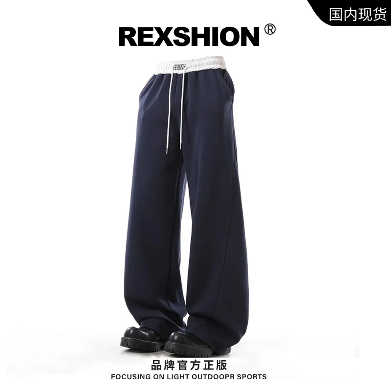 REXSHION美式马吉拉弯刀裤男春秋季宽松百搭直筒阔腿休闲裤情侣