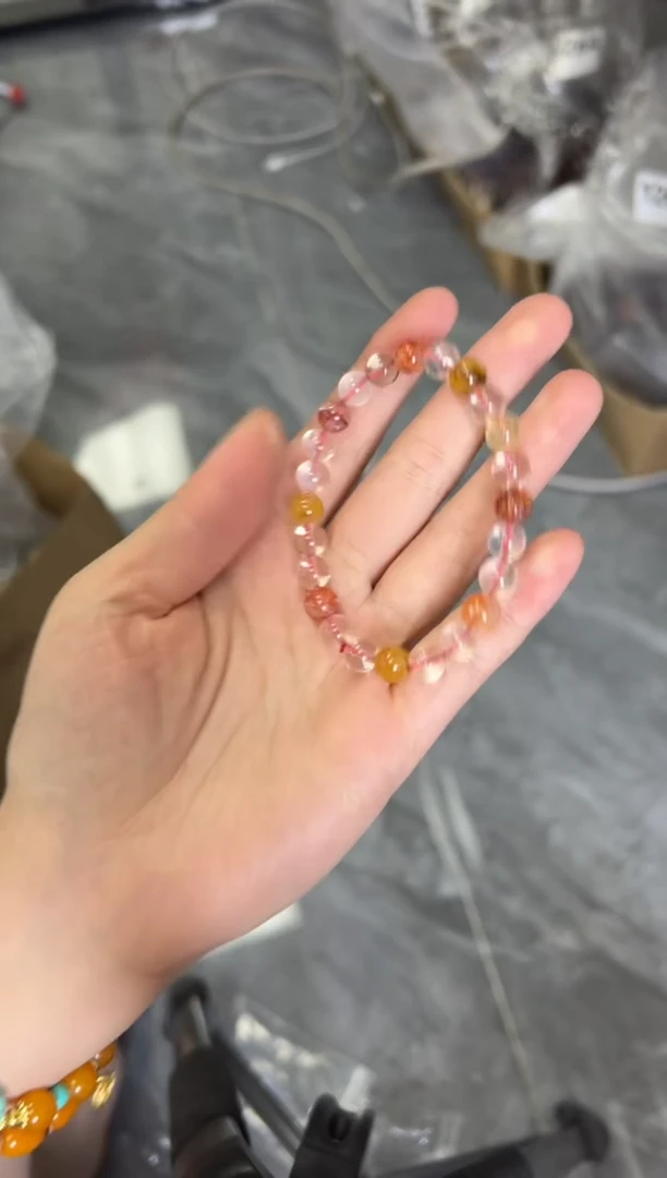 水晶手链未镶嵌多宝锦鲤胶花圆珠手链[3735]