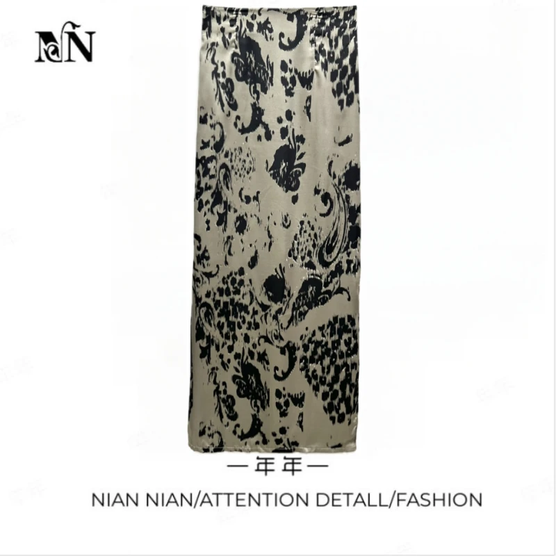 〖小腰精〗NIANNIAN2025年夏季新款水墨画印花半身裙中长款气质显瘦