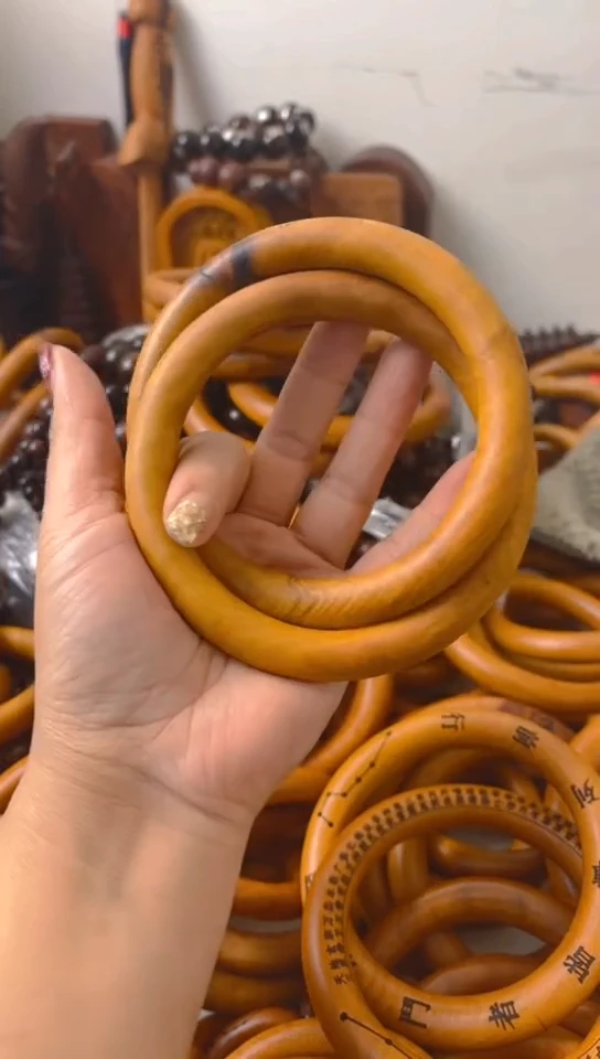 【闪购商品】枣木木雕乾坤圈微瑕80圈口一物一拍不退不换