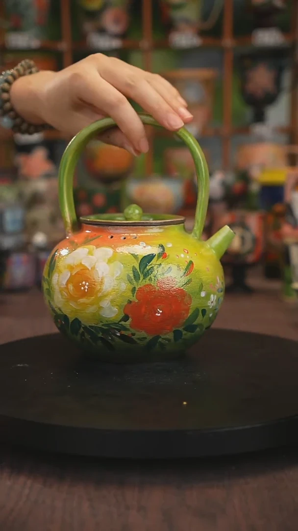 紫砂油画手绘釉下彩