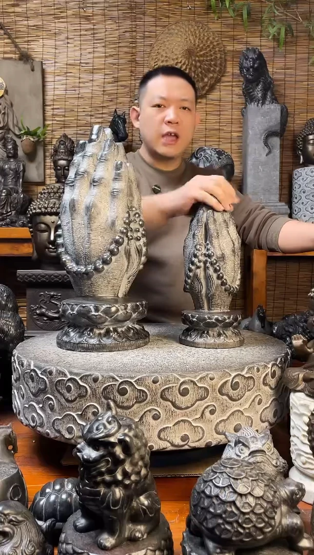 石材天然青石雕刻46佛手