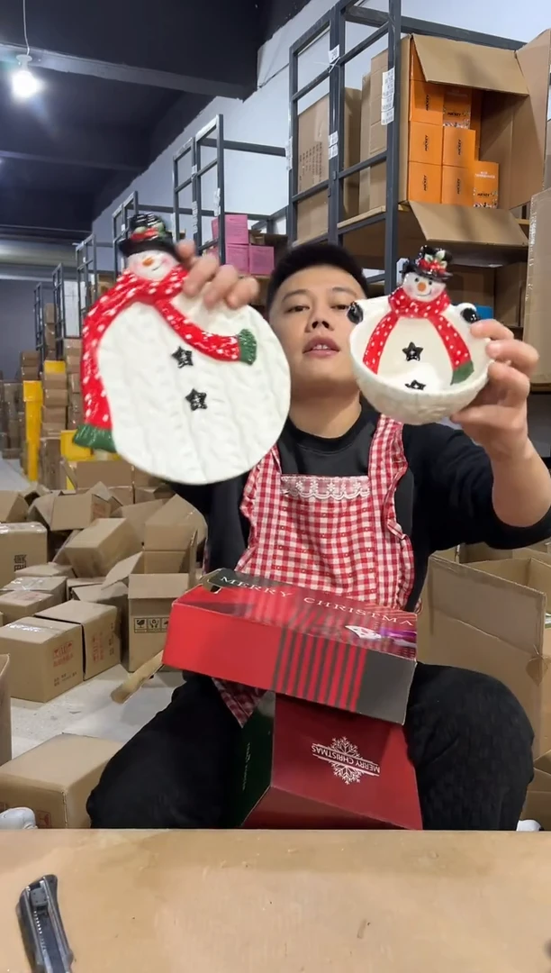 【闪购商品】杯原盒雪人碗加雪人盘aaa