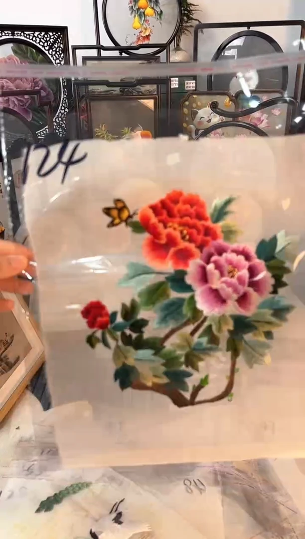 织绣纯手工苏绣双面绣绣布124