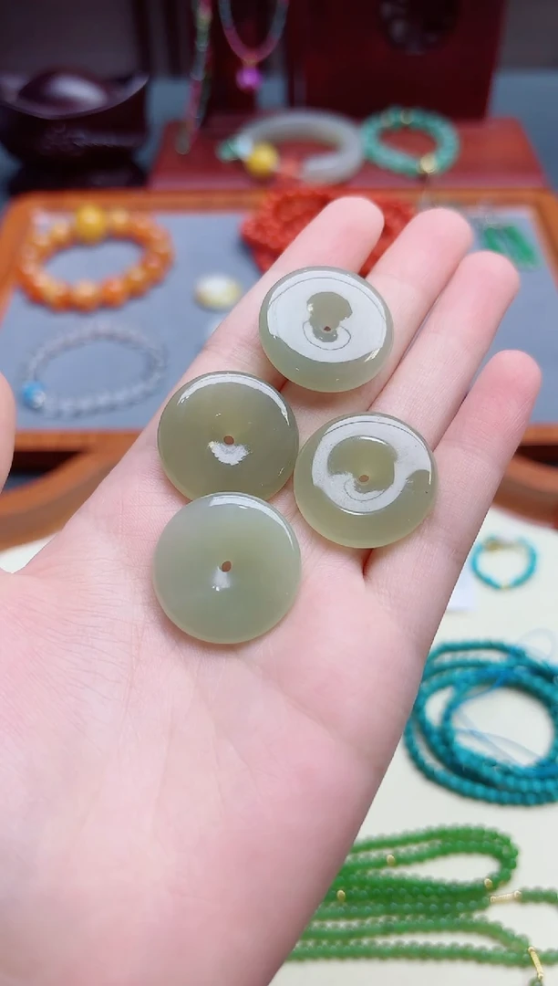 和田玉未镶嵌挂件和田平安扣配饰ZD编绳多样性发其一