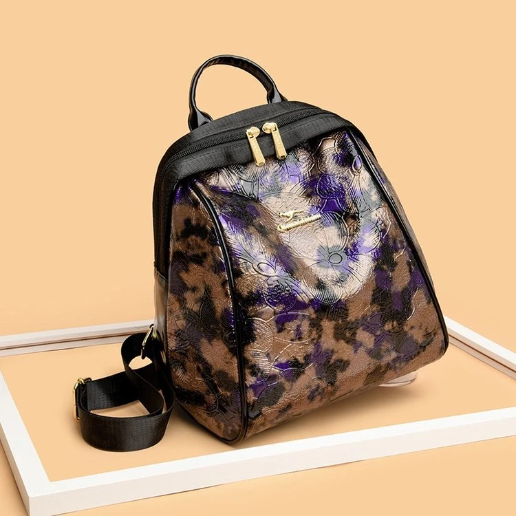 新款简约时尚双肩包609紫色