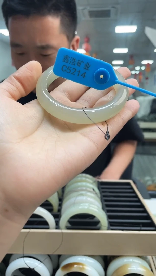 和田玉手镯未镶嵌紫藕 C5214 圈口58