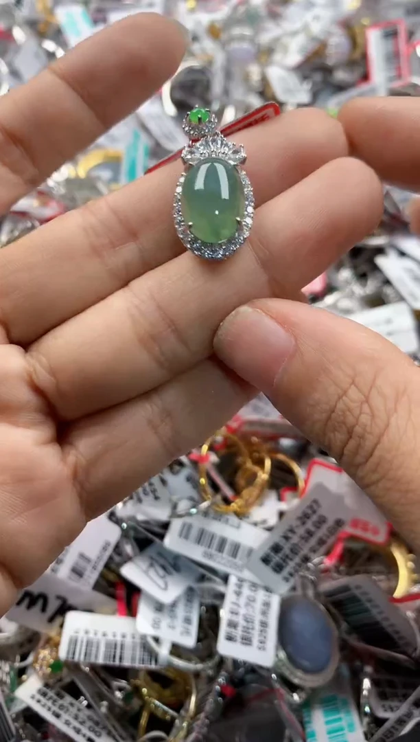 银S925镶嵌戒指翡翠999    4