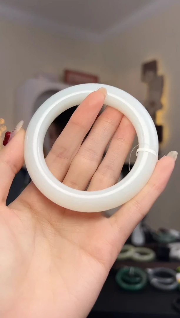 未镶嵌手镯和田玉小*将S1-57.5mm  12*11.5mm