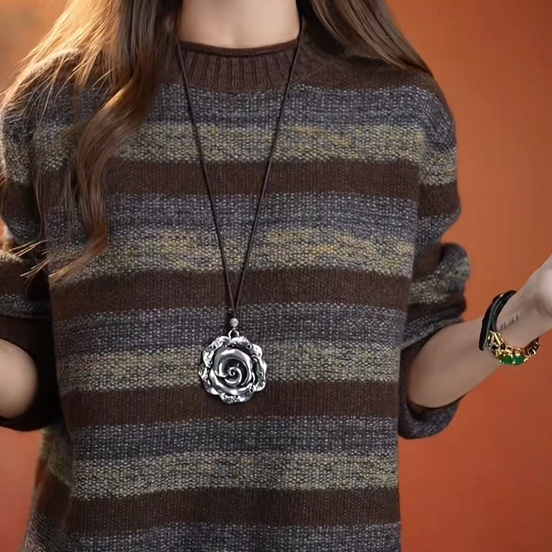 11.7-1洋气圆领时尚百搭女士上衣长袖